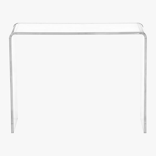 Peekaboo Acrylic Console Table | Cb2 With Regard To Gold And Clear Acrylic Console Tables (View 19 of 20)