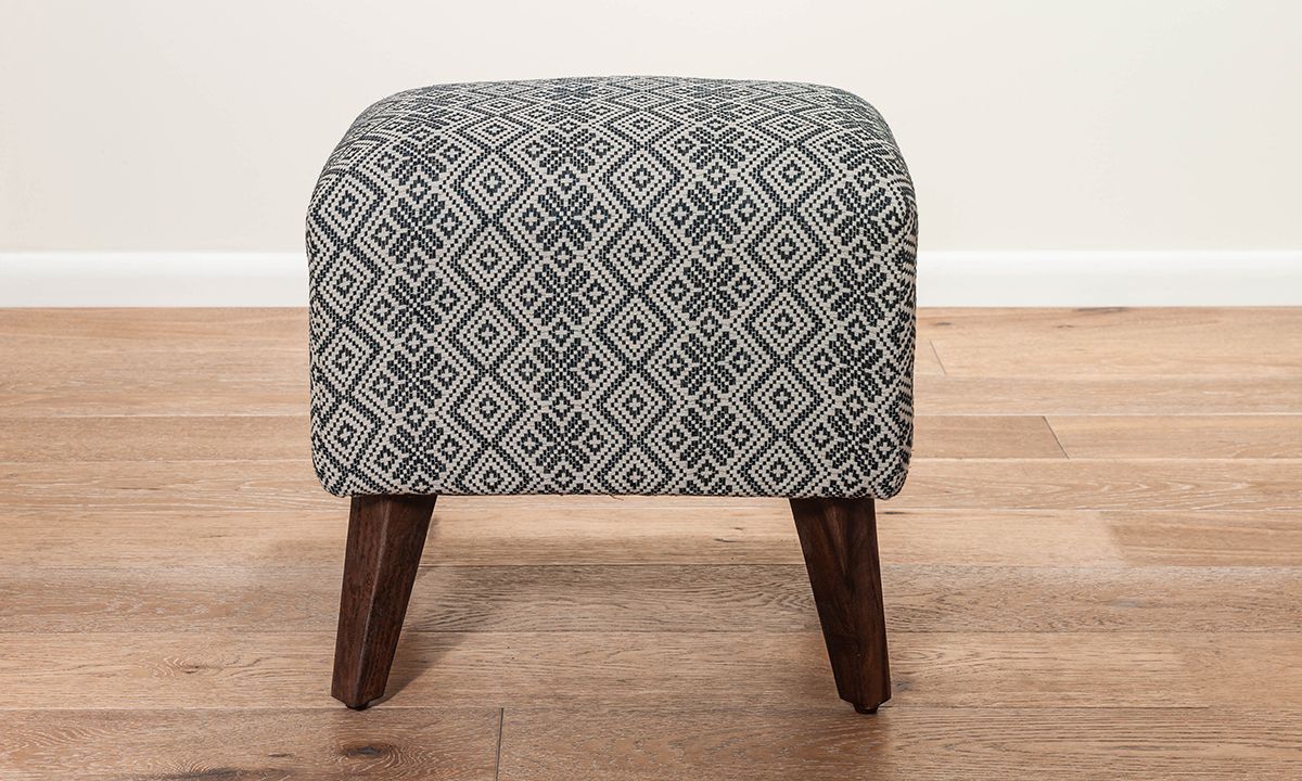 Pink City Amory Blue Woven Ottoman | The Dump Luxe Furniture Outlet Within Dark Red And Cream Woven Pouf Ottomans (View 19 of 20)