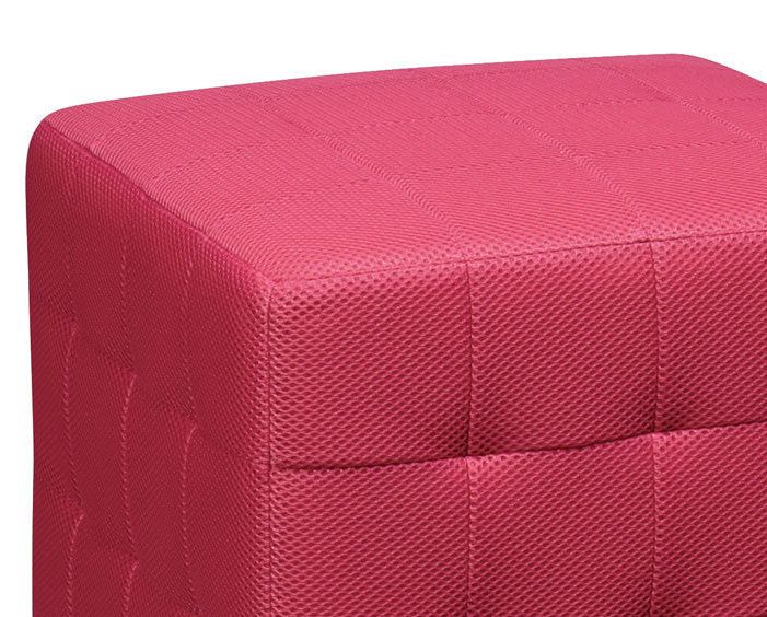 Pink Square Mesh Fabric Cube Ottoman Footstool – Side Accent Table Inside Pink Fabric Banded Ottomans (View 5 of 20)