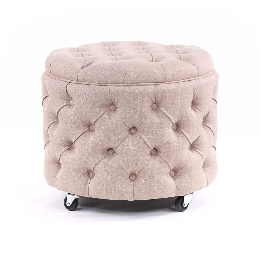 Pink Storage Ottoman – Home Designing Inside Dark Red And Cream Woven Pouf Ottomans (View 7 of 20)