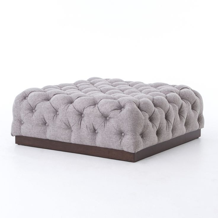 Plateau Tufted Linen Square Cocktail Ottoman | Tufted Ottoman, Cocktail For Linen Sandstone Tufted Fabric Cocktail Ottomans (View 11 of 20)