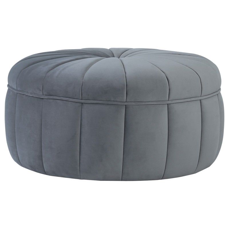 Probe Fabric Round Ottoman, Grey Intended For Gray Fabric Tufted Oval Ottomans (View 10 of 20)