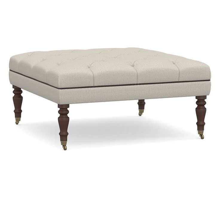 Raleigh Tufted Upholstered Square Ottoman | Square Ottoman, Ottoman Throughout Bronze Steel Tufted Square Ottomans (View 5 of 20)