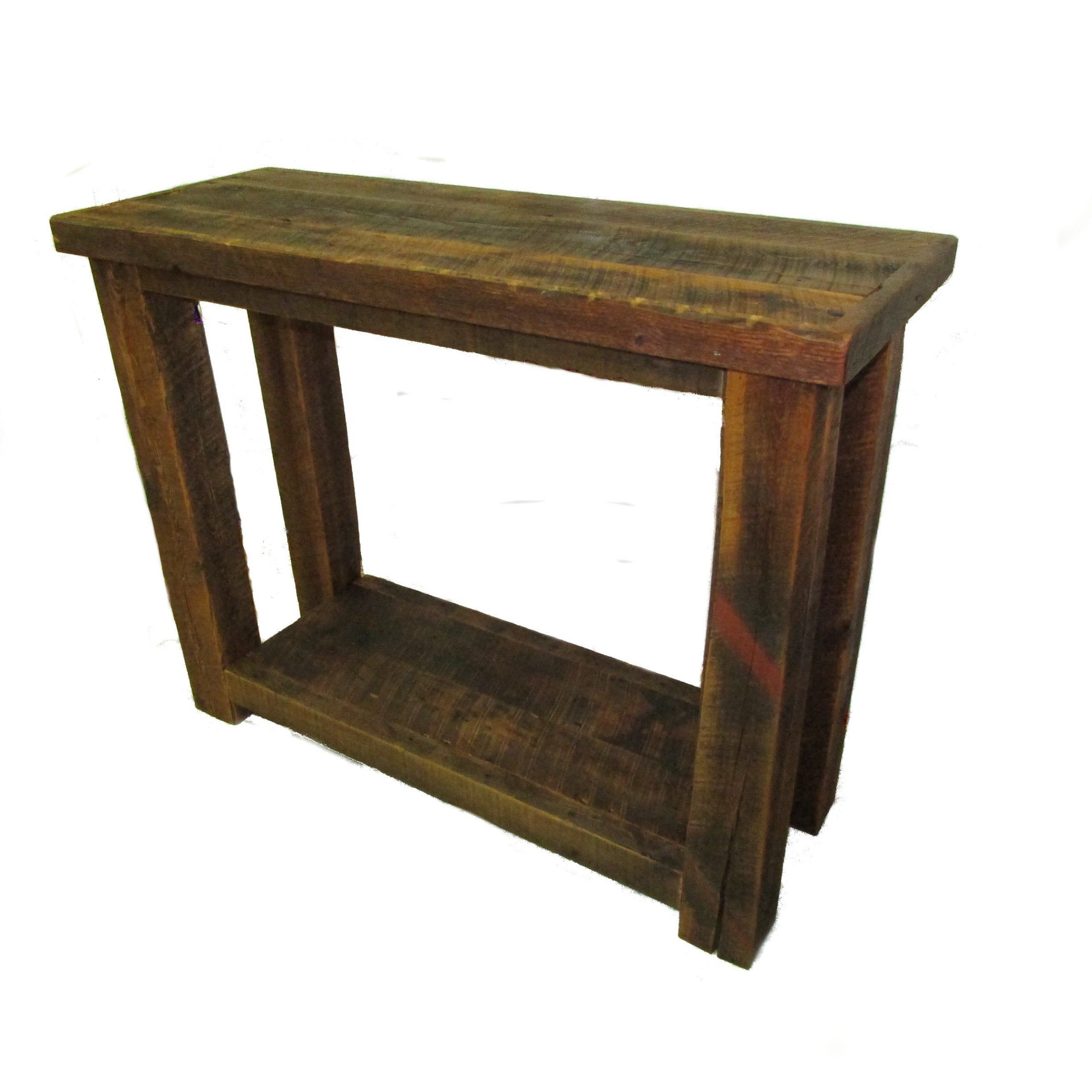 Reclaimed Barn Wood Sofa Table | White Cedar | Barnwood Within Barnwood Console Tables (View 18 of 20)