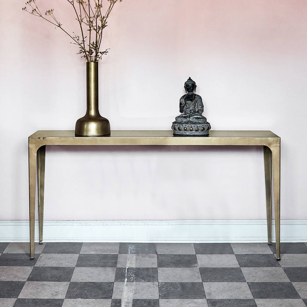 Rectangular Console Table In Goldout There Interiors In Gold Console Tables (View 19 of 20)