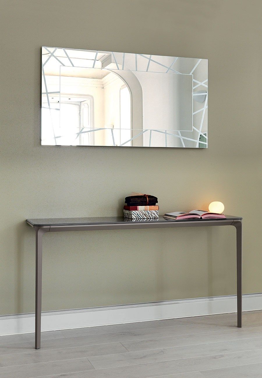 Rectangular Glass Console Table Slim 2 Legssovet Italia Design Inside Rectangular Glass Top Console Tables (View 5 of 20)