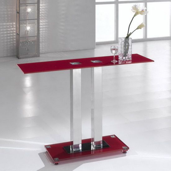 Red Glass Console Table | Glass Console Table, Console Table, Modern With Geometric Glass Modern Console Tables (Gallery 20 of 20)