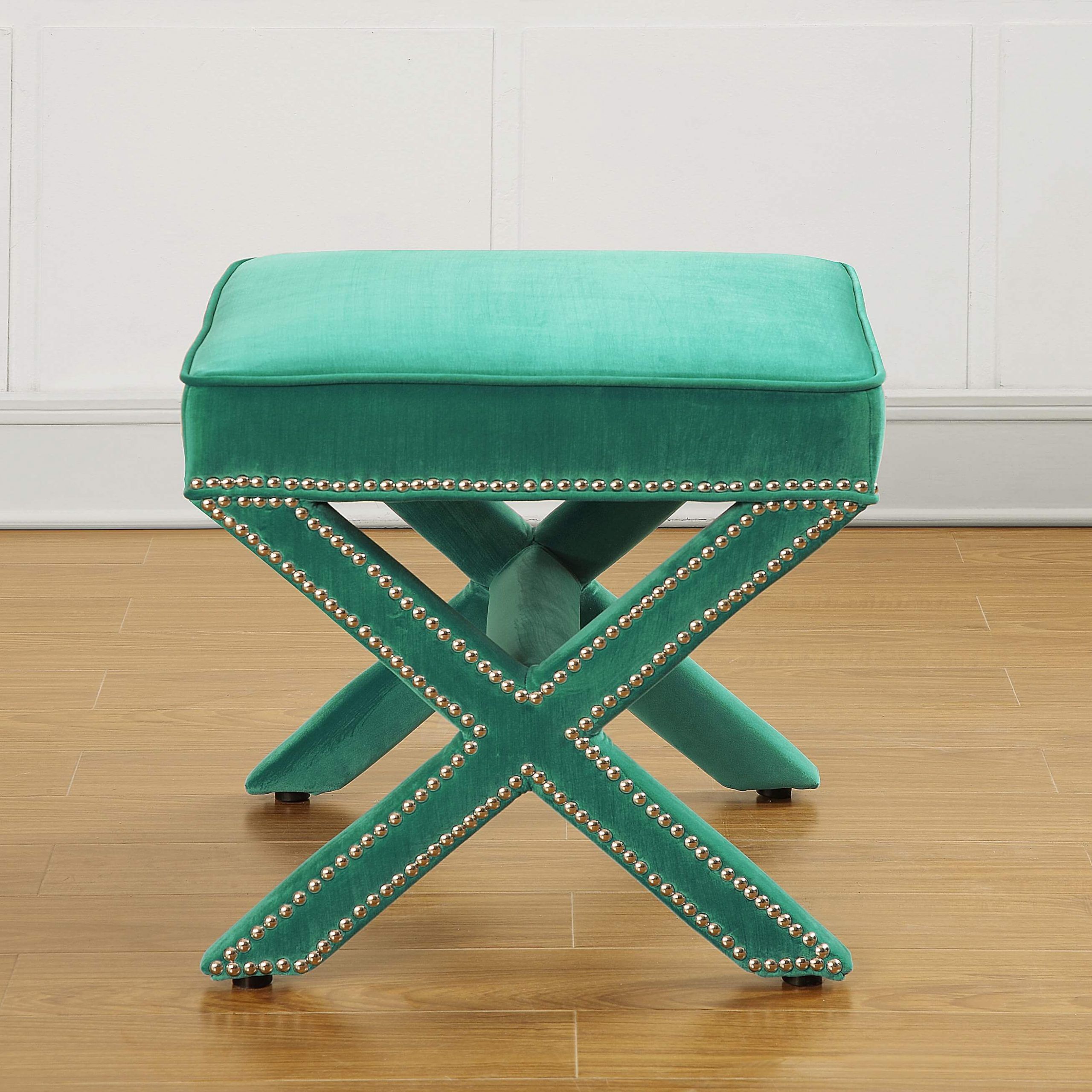 Reese Green Velvet Ottoman – Tov Furniture Inside Green Pouf Ottomans (View 18 of 20)