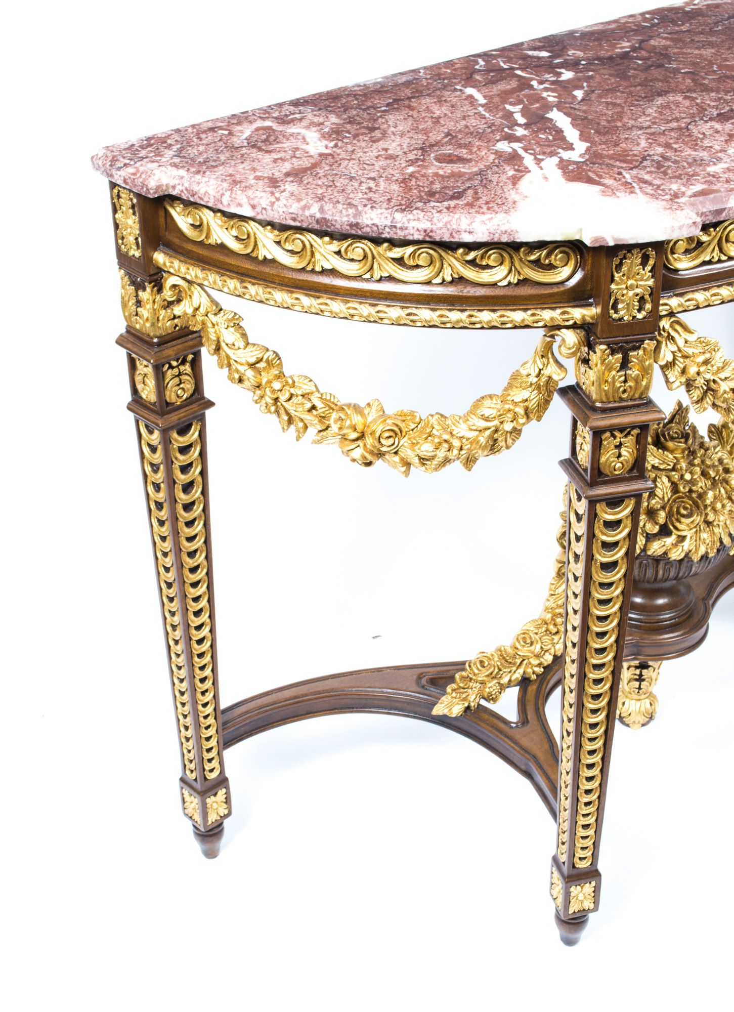 Regent Antiques – Console Tables – Pair Rococo Half Moon Marble Top Pertaining To Marble Console Tables (View 12 of 20)