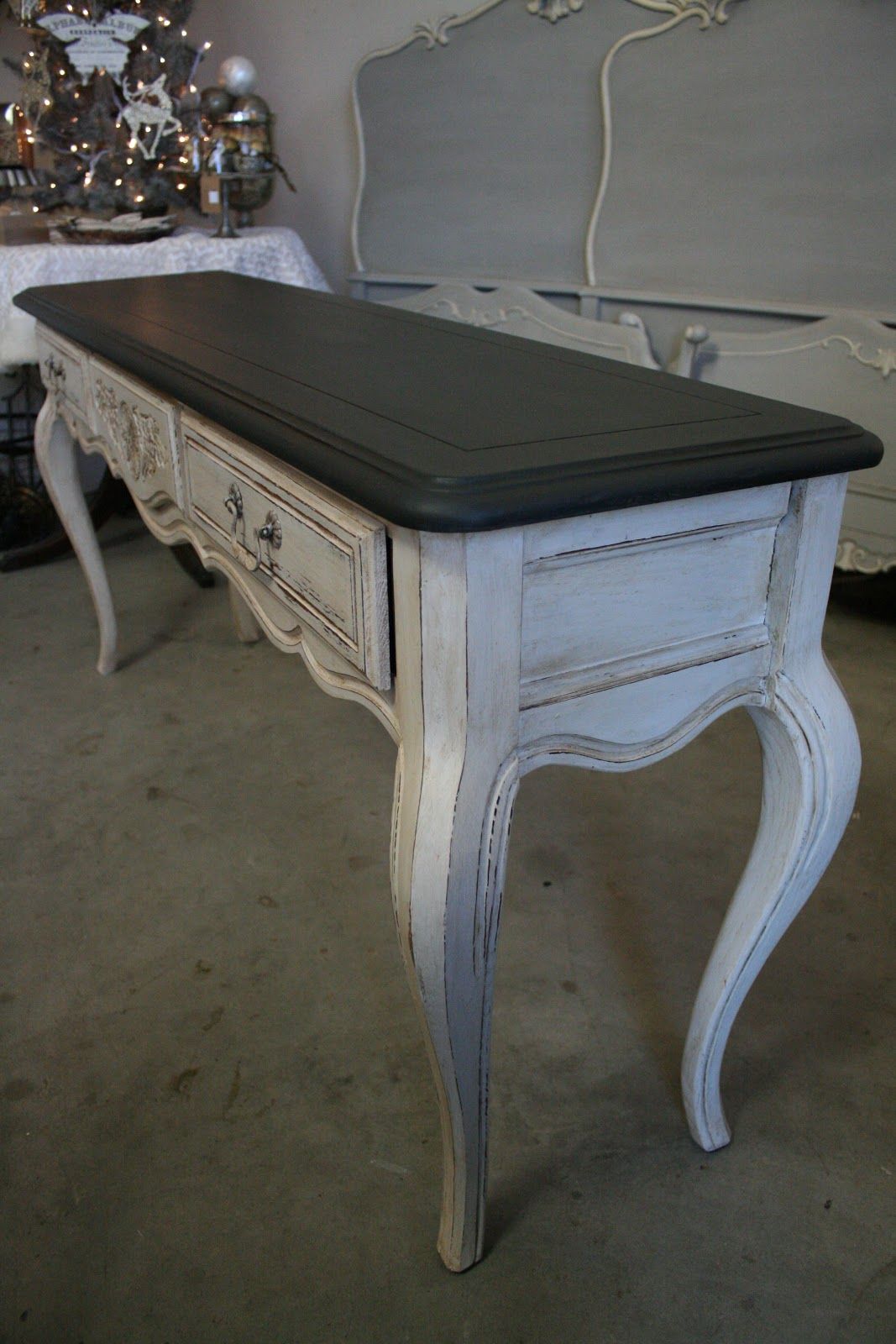 Reloved Rubbish: Graphite And Pure White Console Table In Black And White Console Tables (View 13 of 20)