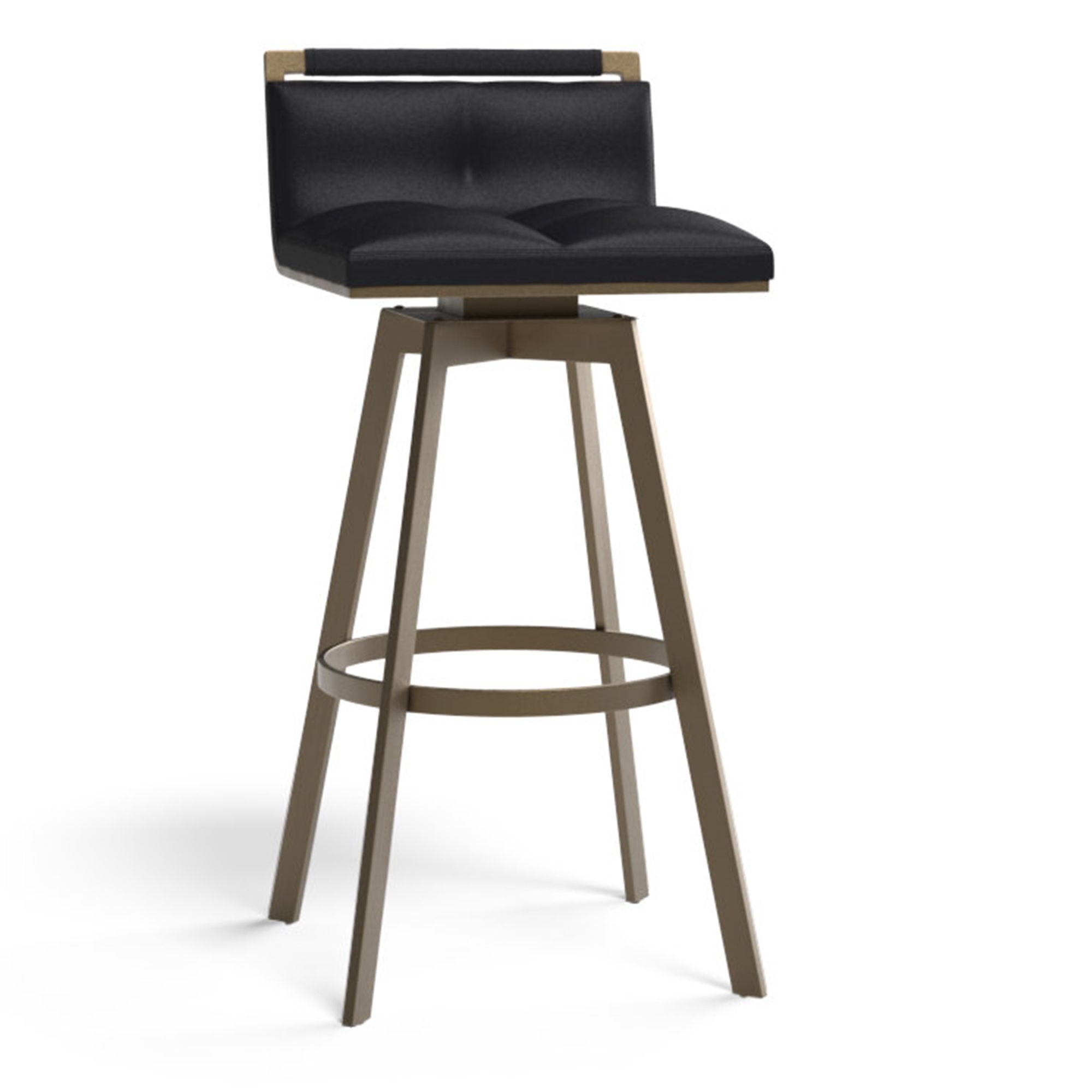 Restaurant Chairs, Stools & Booths :: Black Leather Swivel Counter/bar Pertaining To White Antique Brass Stools (View 8 of 20)