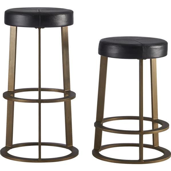 Reverb Brass And Black Bar Stools In White Antique Brass Stools (View 10 of 20)