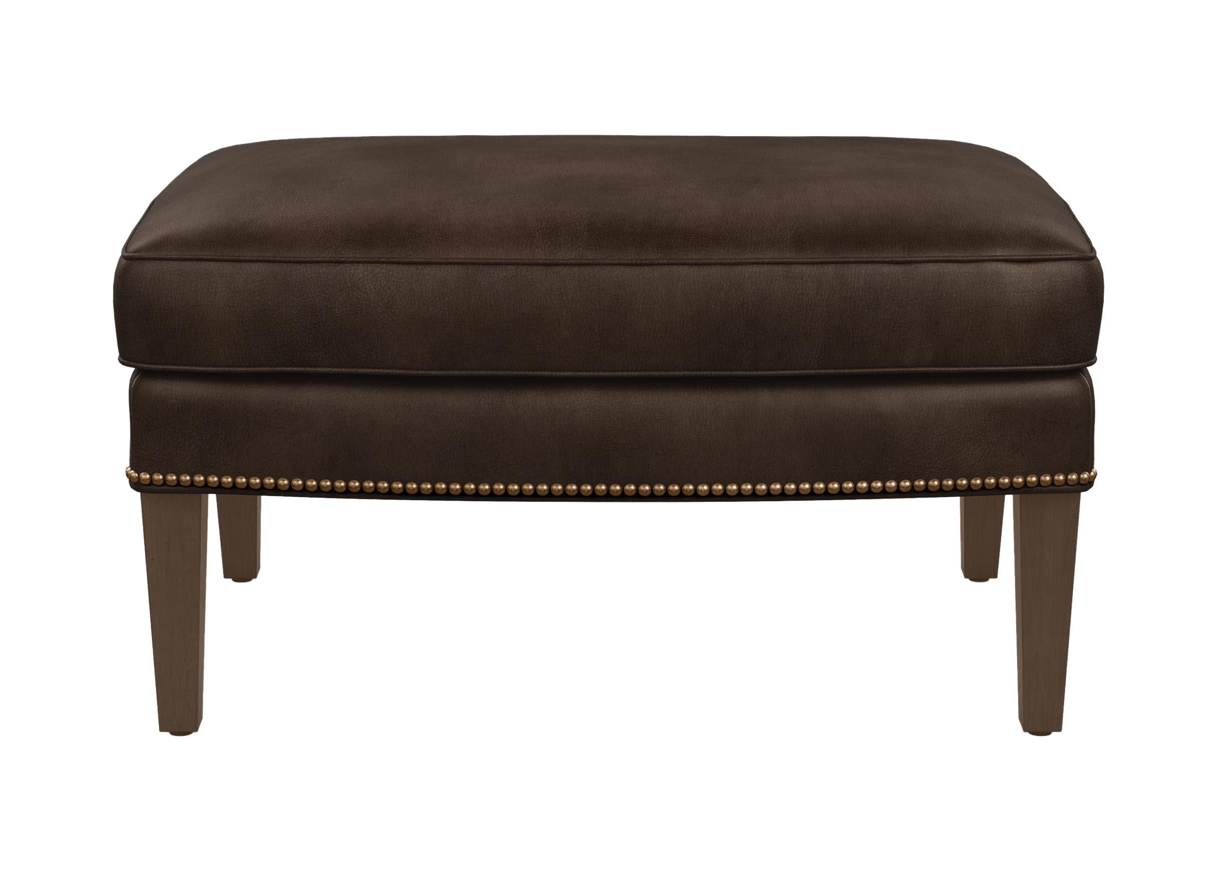 Rhodes Leather Ottoman | Ottomans & Benches | Ethan Allen Pertaining To Leather Pouf Ottomans (View 15 of 20)