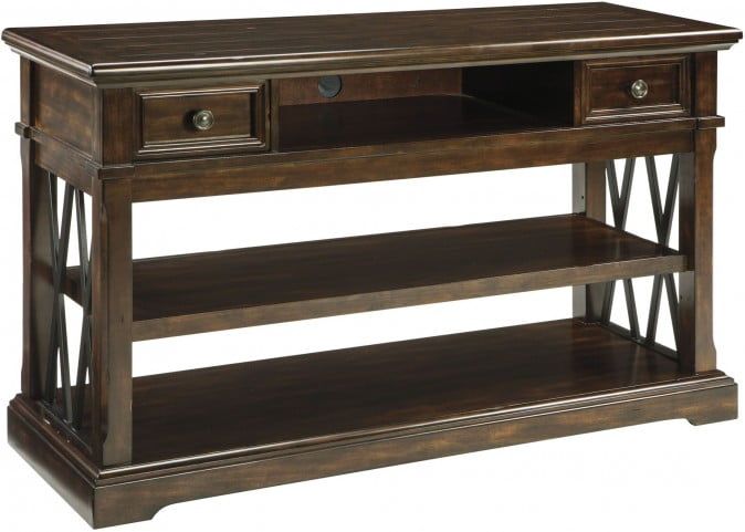 Roddinton Dark Brown Sofa Table From Ashley | Homegallerystore | T701 4 With Dark Brown Console Tables (View 18 of 20)