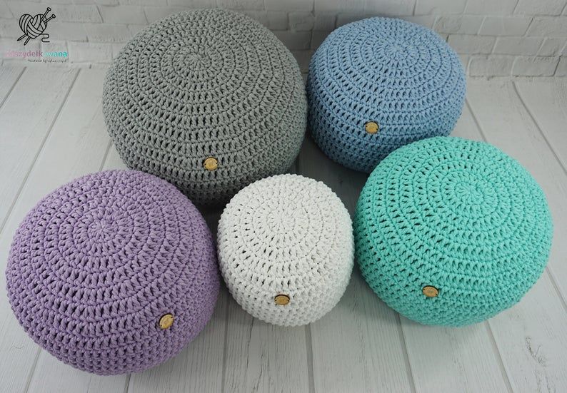 Round Floor Ottoman Pouf For Baby Room Meditation Pillow | Etsy In 2020 Within Scandinavia Knit Tan Wool Cube Pouf Ottomans (View 16 of 20)