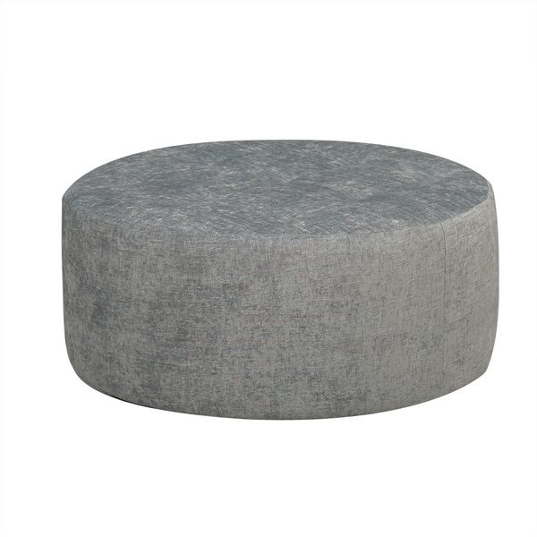 Round Grey Tufted Ottoman – Free Shipping Today – Overstock – 18733897 Inside Smoke Gray  Round Ottomans (Gallery 20 of 20)