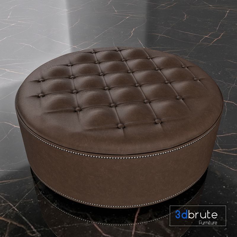 Round Leather Ottoman Foot Rest Z86 3d Model Buy Download 3dbrute Within Textured Aqua Round Pouf Ottomans (View 19 of 20)