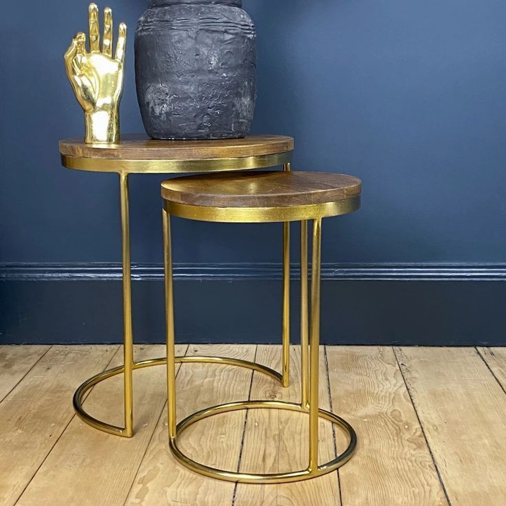Round Nesting Tables With Gold Base | Nesting Tables, Table, Solid Regarding Antique Gold Nesting Console Tables (View 14 of 20)