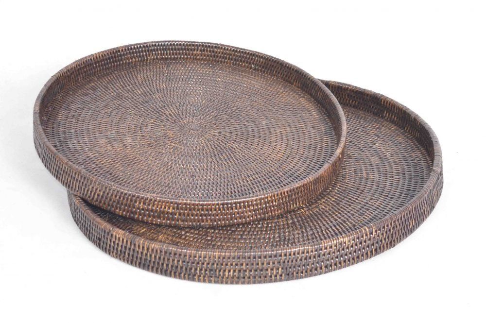 Round Serving Tray | Round Tray, Large Round Ottoman, Tray Regarding Traditional Hand Woven Pouf Ottomans (View 17 of 20)