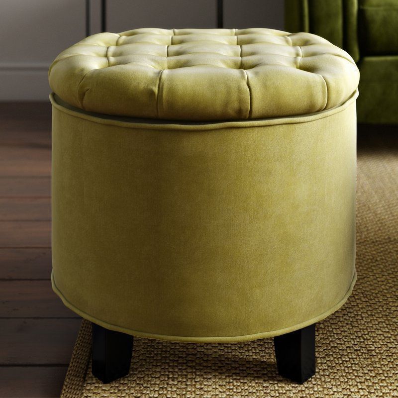 Round Storage Ottoman Yellow Cotton Foam Lift Off Lid Wooden Bedroom With Textured Yellow Round Pouf Ottomans (View 8 of 20)