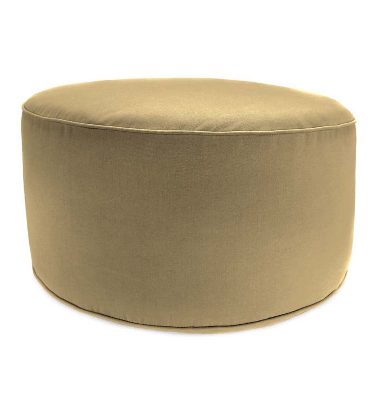 Round Sunbrella™ Deluxe Outdoor Pouf Ottoman – Forest Green | Plowhearth For Textured Green Round Pouf Ottomans (View 1 of 20)