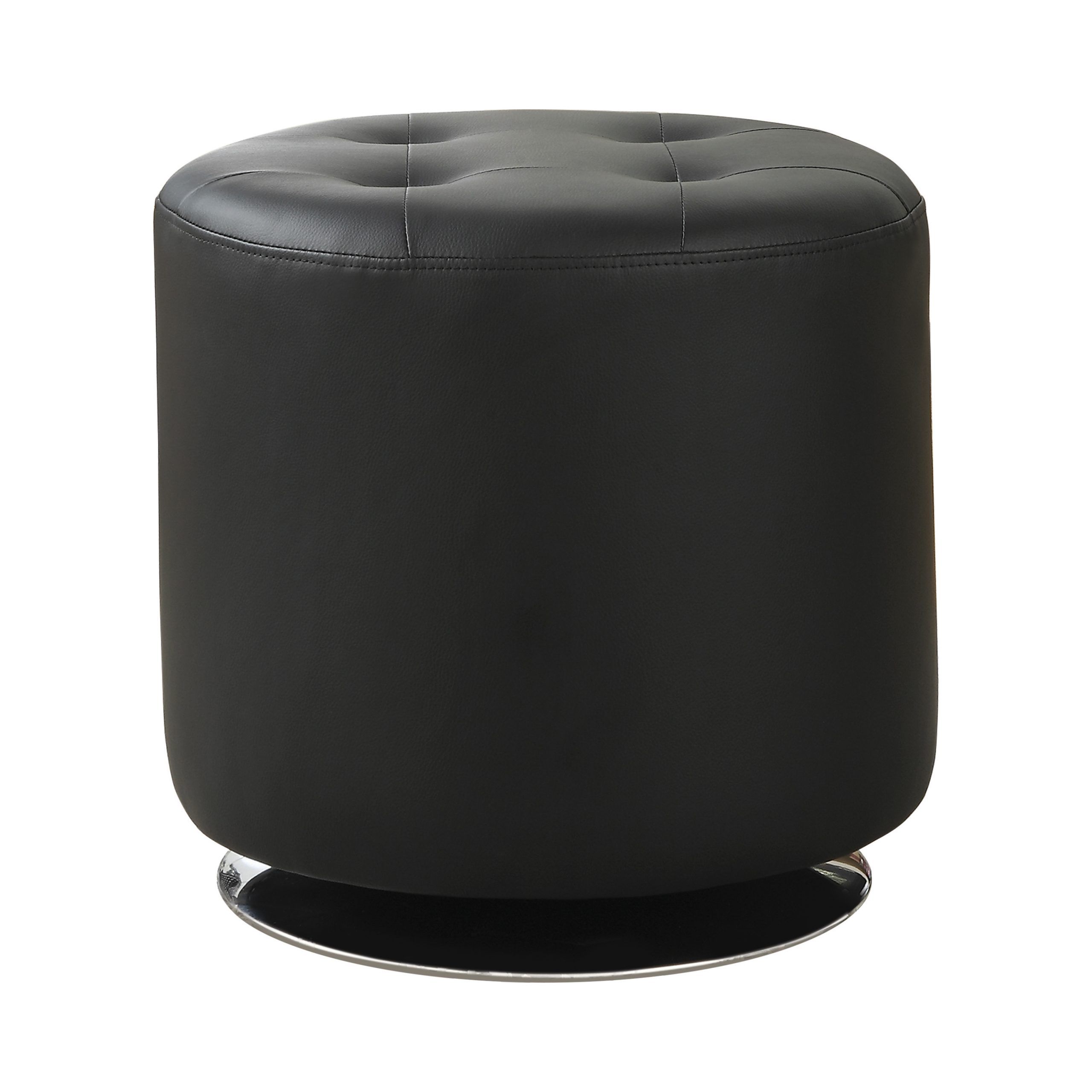 Round Upholstered Ottoman Black – Coaster Fine Furniture Pertaining To Round Black Tasseled Ottomans (View 2 of 20)
