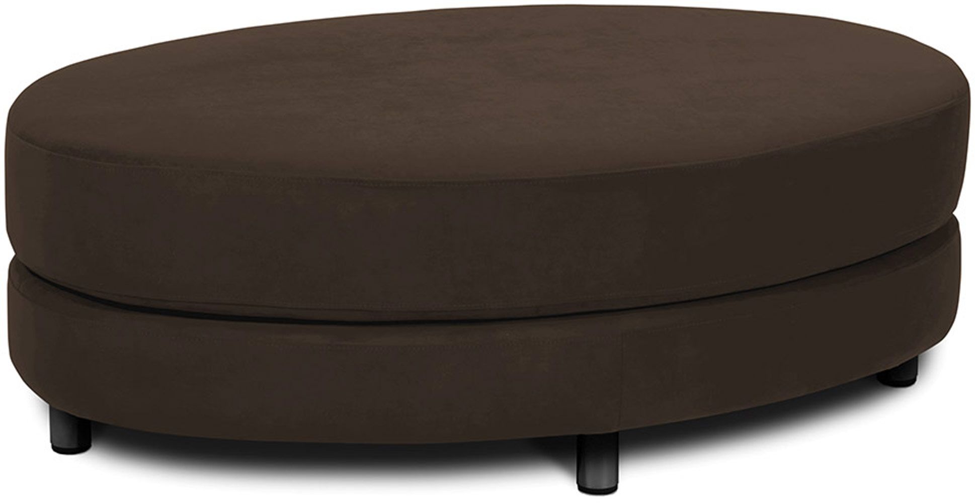 Roundabout Oval Ottoman Chocolate Velvet From The Benches Collection At Regarding Gray Velvet Oval Ottomans (View 1 of 20)