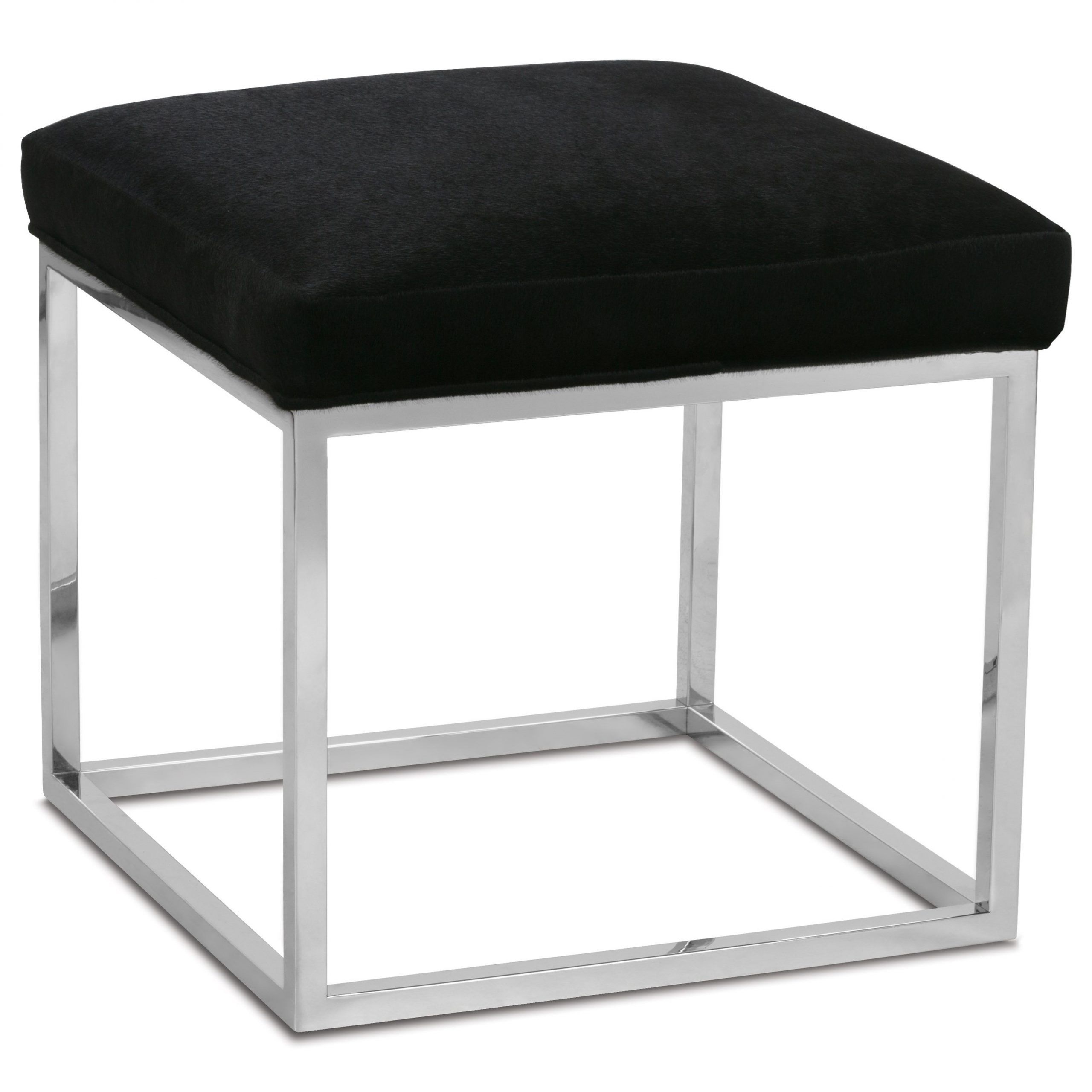 Rowe Percy Contemporary Accent Cube Ottoman With Metal Frame | Reeds Inside Chrome Metal Ottomans (View 14 of 20)
