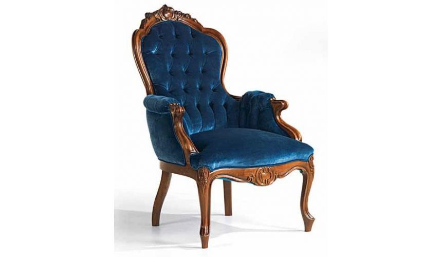 Royal Blue Of The Sea Armchair With Regard To Royal Blue Round Accent Stools With Fringe Trim (View 11 of 20)