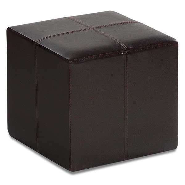 Rubic Brown Durahide Cube Ottoman | Cube Ottoman, Ottoman, Fabric Ottoman With Regard To Orange Fabric Modern Cube Ottomans (View 14 of 20)