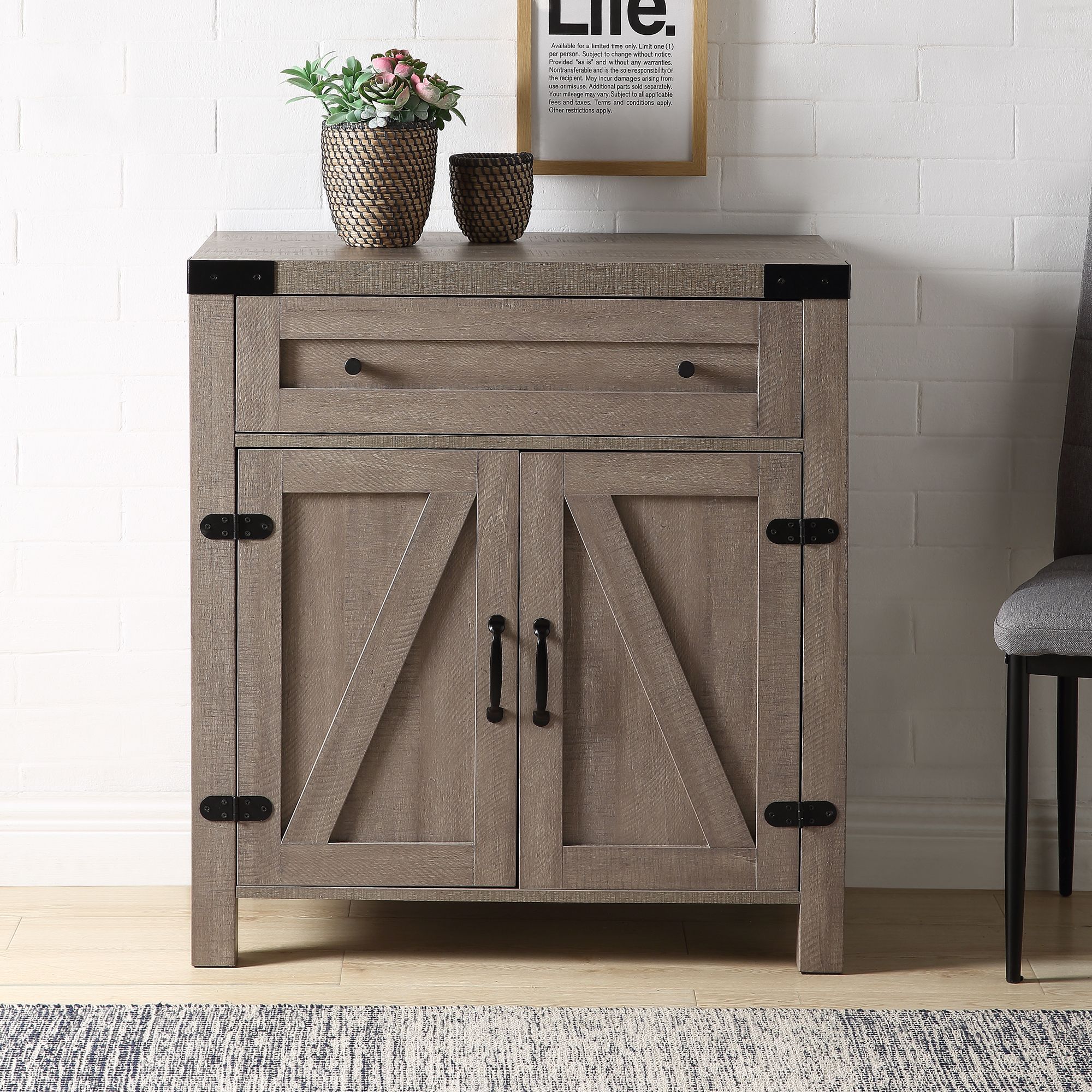 Rustic Accent Storage Cabinet, Farmhouse Buffet Cabinet, Buffet For Walnut Wood Storage Trunk Console Tables (View 3 of 20)