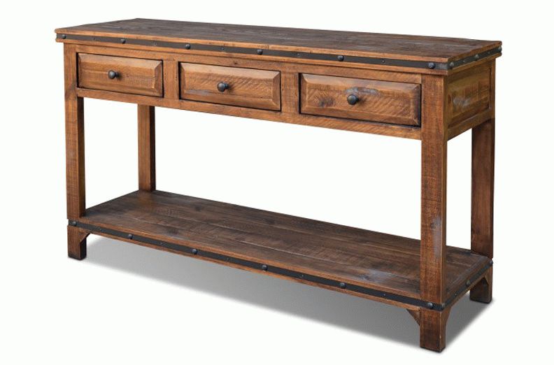Rustic Console Or Sofa Table, Pine Wood Console Or Sofa Table With Regard To Rustic Espresso Wood Console Tables (View 19 of 20)