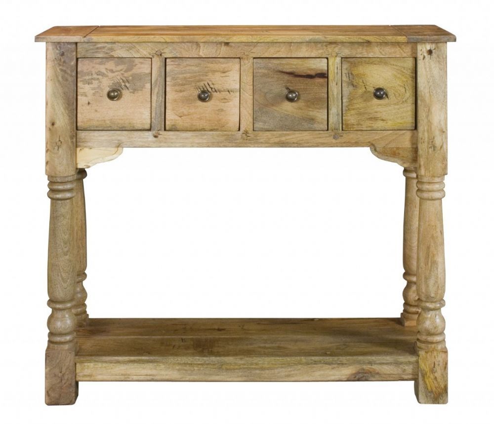 Rustic Console Table Waxed Finish In Rustic Bronze Patina Console Tables (View 11 of 20)