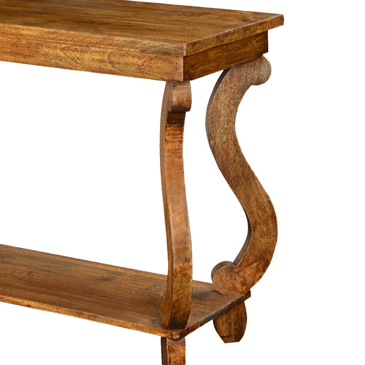 S Scroll Solid Mango Wood 65" Hall Console Table Intended For Natural Mango Wood Console Tables (View 2 of 20)