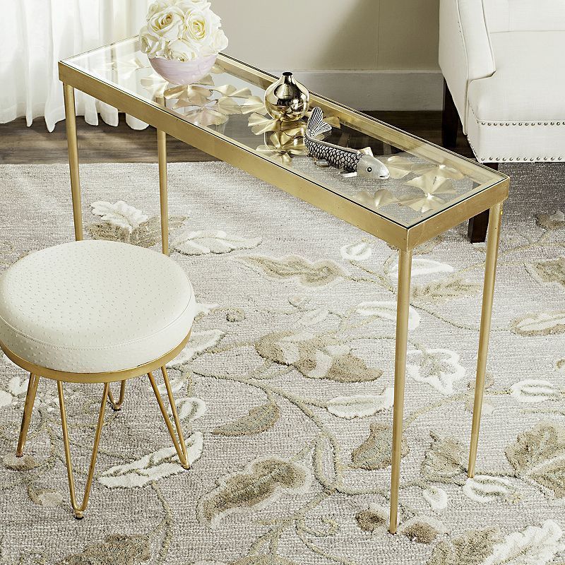 Safavieh Gold Finish Ginkgo Leaf Console Table In 2020 | Console Table Regarding Antiqued Gold Leaf Console Tables (View 1 of 20)