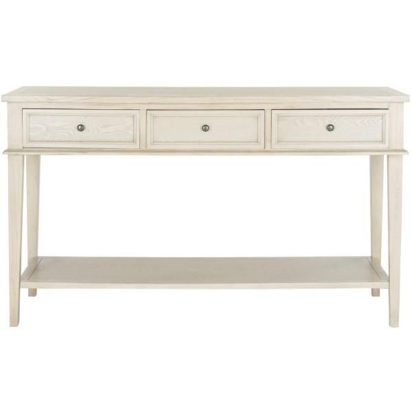 Safavieh Manelin White Washed Storage Console Table Amh6641b – The Home Intended For Oceanside White Washed Console Tables (View 3 of 20)