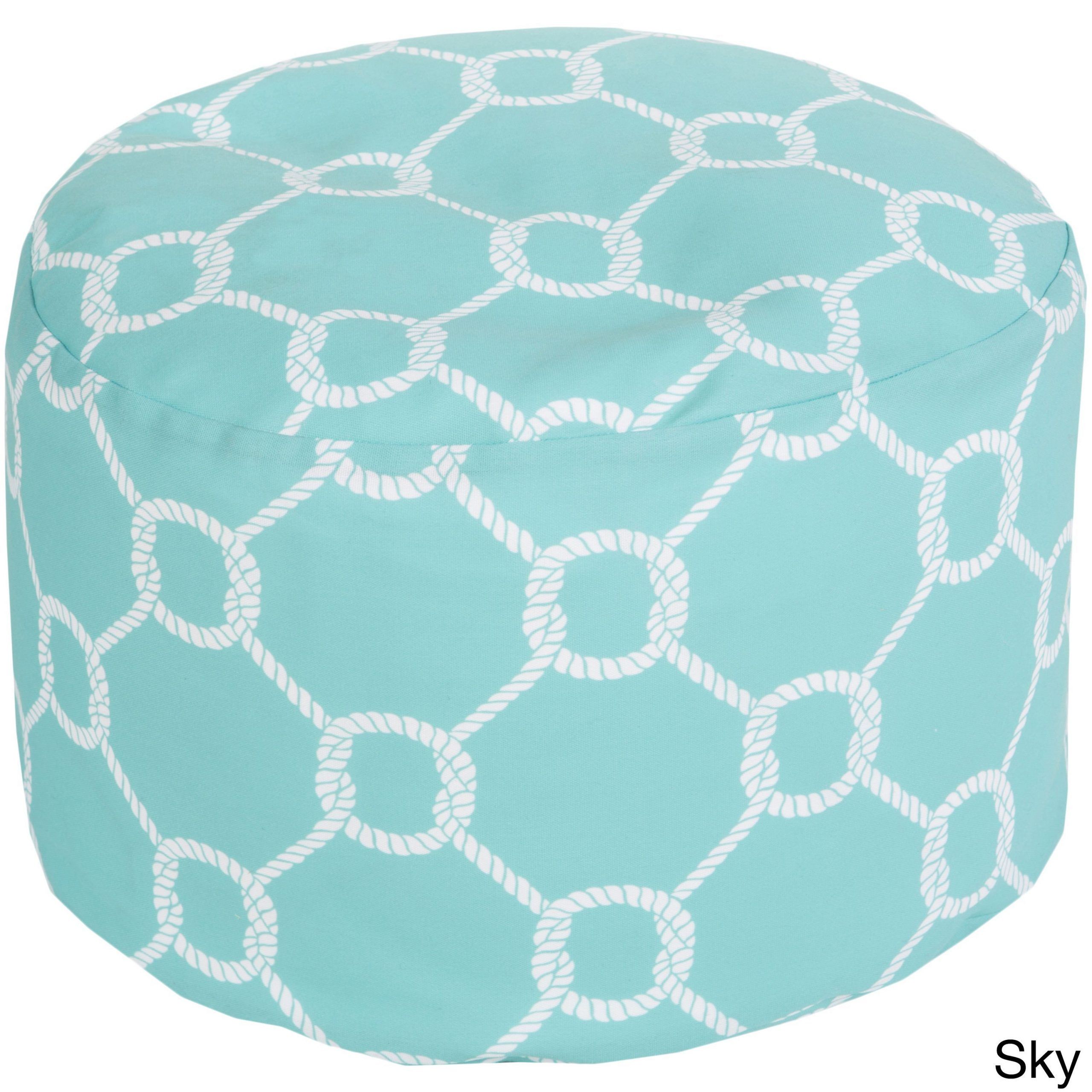 Sailors Rope Outdoor/ Indoor Decorative Cylinder Pouf | Outdoor Pouf Intended For Beige Trellis Cylinder Pouf Ottomans (View 13 of 20)