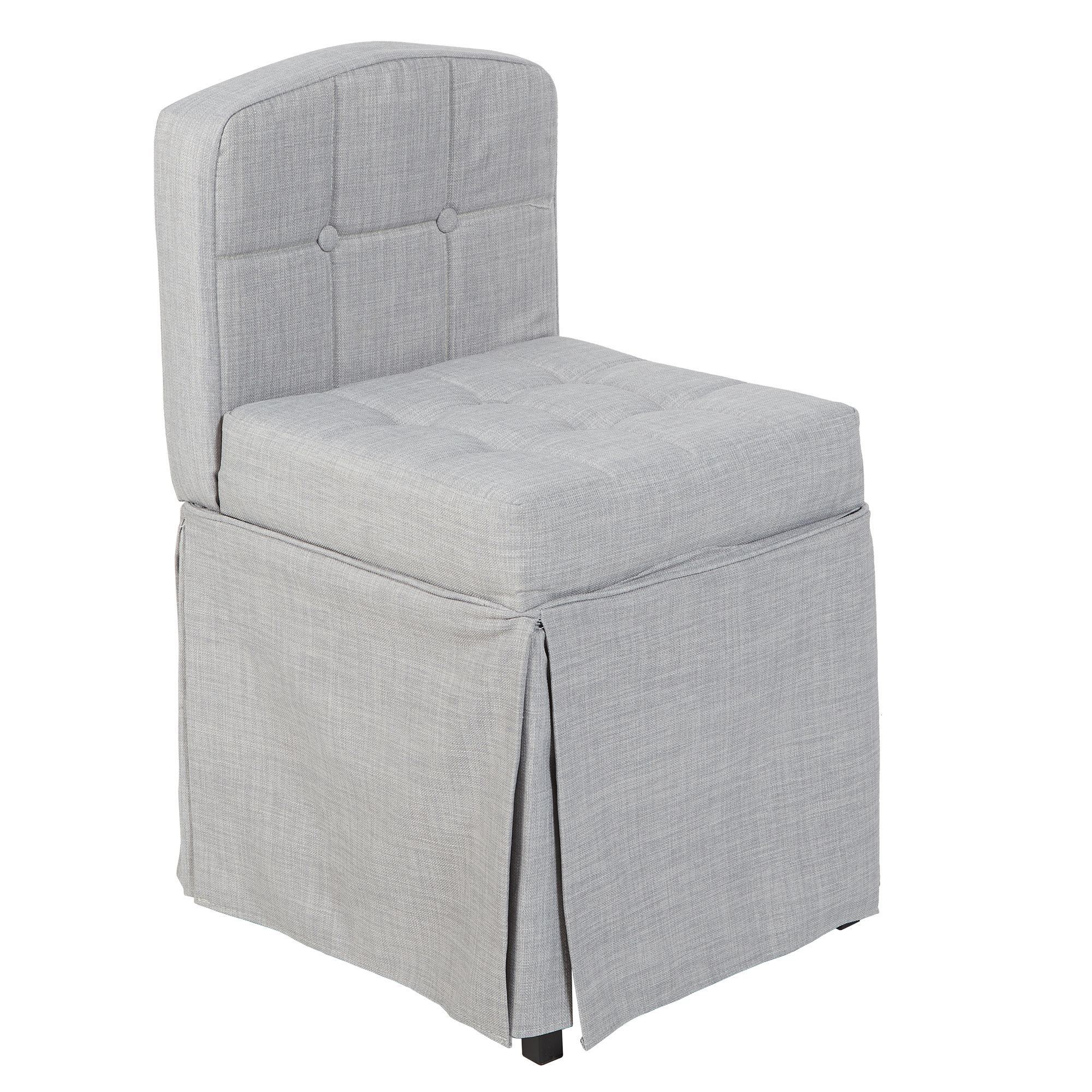 Sally Skirted Camelback Vanity Chair With Tufted Cushions – Walmart For Ivory Button Tufted Vanity Stools (View 17 of 20)