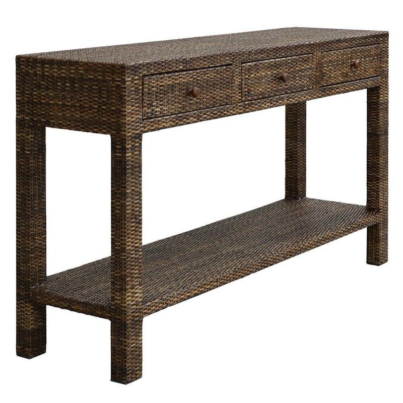 Savannah Rattan Console Table, 150cm, Tobacco Throughout Wicker Console Tables (View 5 of 20)