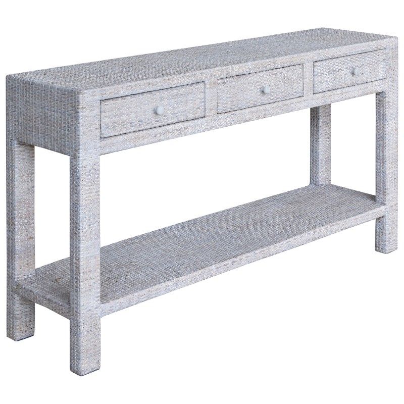 Savannah Rattan Console Table, 150cm, White Wash Regarding Wicker Console Tables (View 18 of 20)