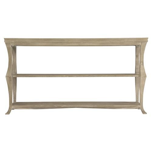 Scarlett Rustic Lodge Light Wood 2 Shelf Console Table | Kathy Kuo Home Pertaining To 2 Shelf Console Tables (View 14 of 20)
