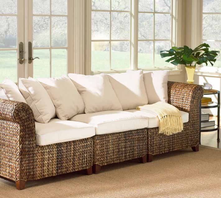 Seagrass Roll Arm Sofa | Pottery Barn Pertaining To Natural Seagrass Console Tables (View 12 of 20)