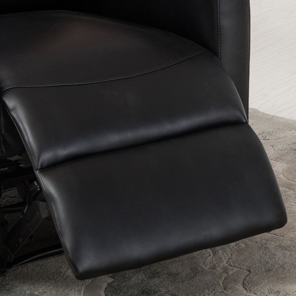 Sean Black Leather Power Reading Reclinerac Pacific For Espresso Faux Leather Ac And Usb Ottomans (View 7 of 20)