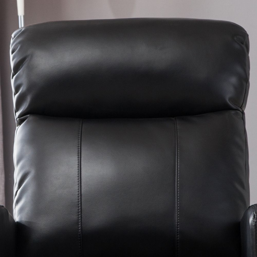 Sean Black Leather Power Reading Reclinerac Pacific Regarding Espresso Faux Leather Ac And Usb Ottomans (View 15 of 20)