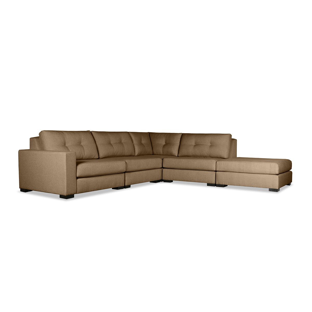 Serge Buttoned Modular Sectional Left Arm L Shape Right Ottoman For Pearl Modular Ottomans (View 18 of 20)