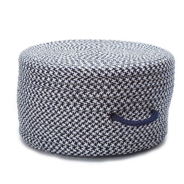 Shop 20" Blue Handmade Round Pouf Ottoman – Overstock – 31715763 With Regard To Blue Woven Viscose Square Pouf Ottomans (View 4 of 20)