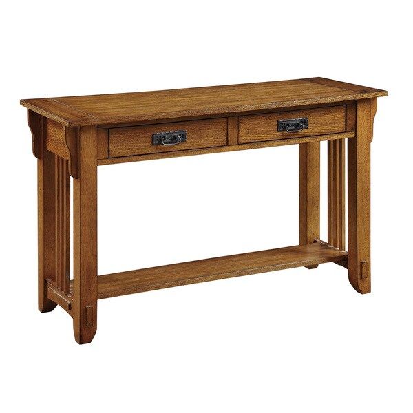 Shop Coaster Company Brown Oak Sofa Table – Free Shipping Today Within Black And Oak Brown Console Tables (View 3 of 20)