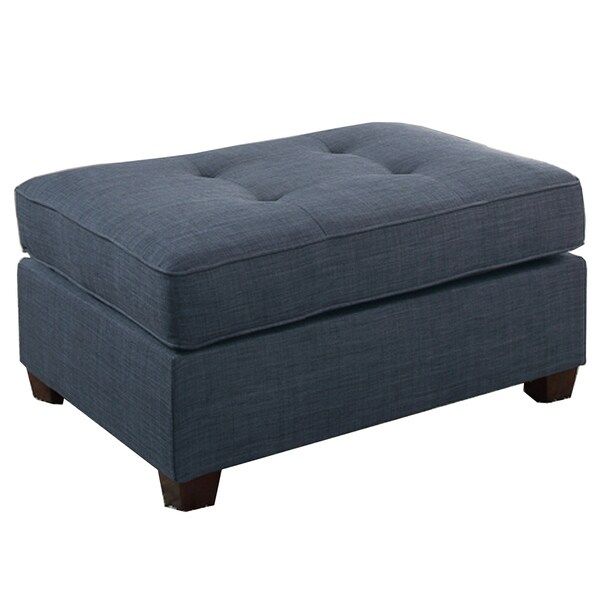 Shop Cocktail Ottoman In Blue Dorris Fabric – Free Shipping Today Intended For Blue Fabric Nesting Ottomans Set Of  (View 2 of 20)