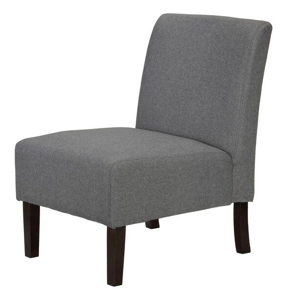 Shop Cortesi Home Chicco Grey Wood/fabric/linen Armless Accent Chair Intended For Satin Gray Wood Accent Stools (Gallery 19 of 20)