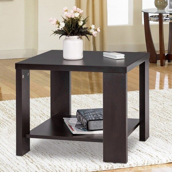 Shop Gymax Square Coffee Tea Sofa Side End Table Living Room Furniture Throughout Square Console Tables (View 6 of 20)